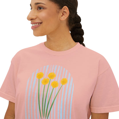 Hope | Boxy Tee with Muted Blue Stripe Detail (Comfort Colors)