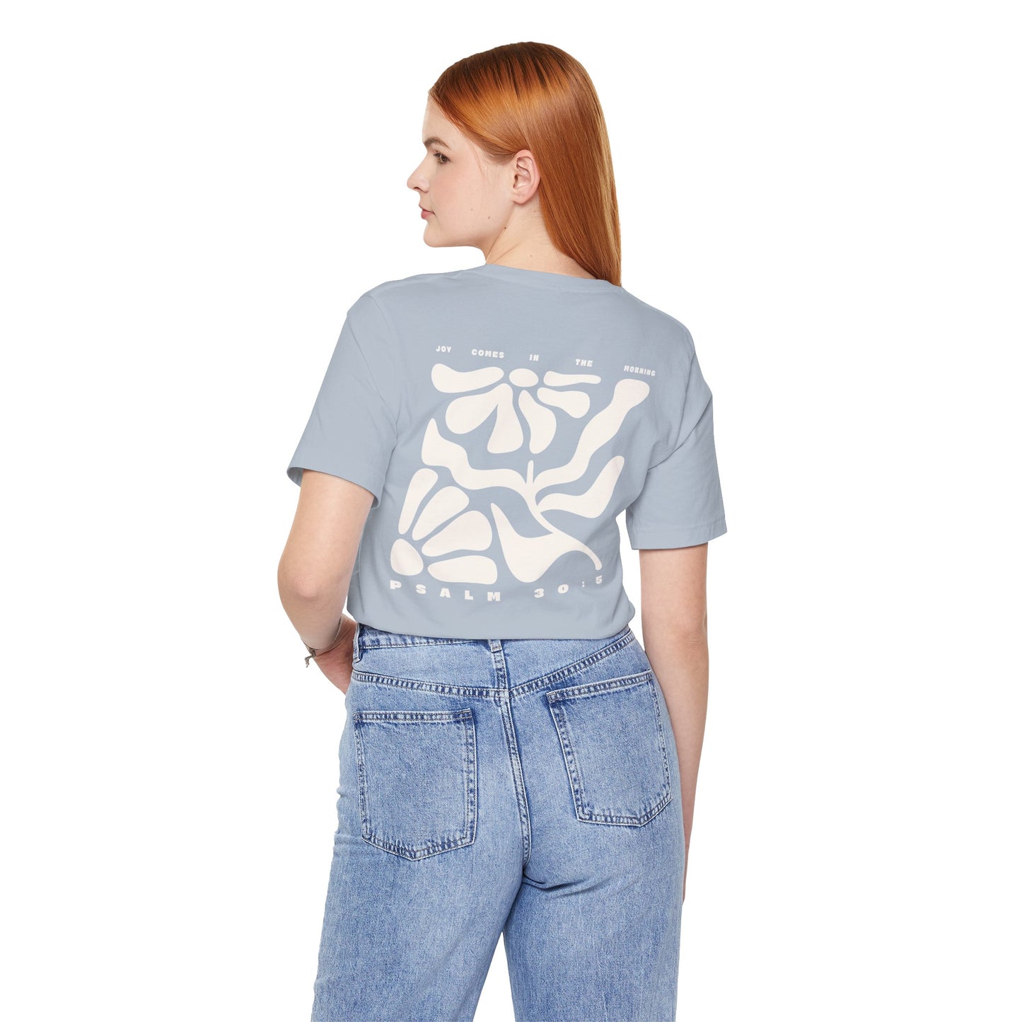 Joy Comes In The Morning | Crewneck Pocket Size & Back Print (Bella+Canvas)
