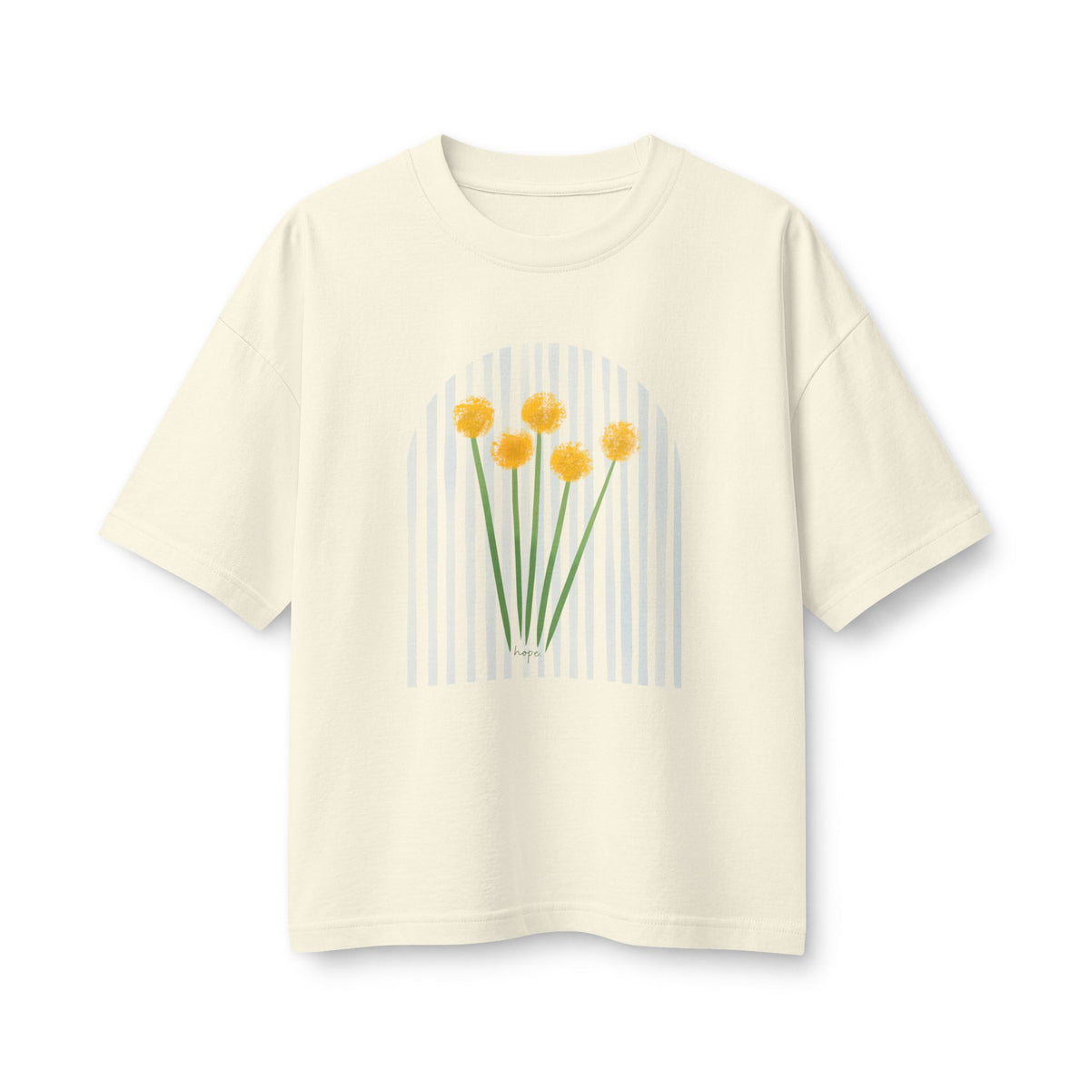 Hope | Boxy Tee w/ Blue Stripe (Bella+Canvas)