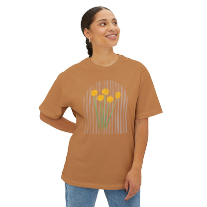 Hope | Unisex Oversized Boxy Tee with Muted Blue Stripe Detail (Bella+Canvas)