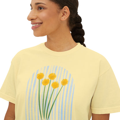 Hope | Boxy Tee with Muted Blue Stripe Detail (Comfort Colors)