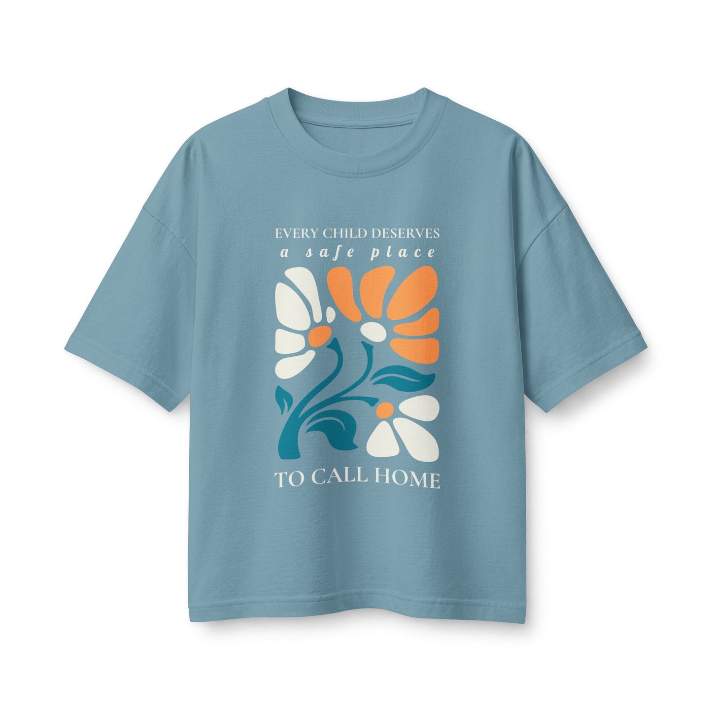 HOME | Floral Print Boxy Tee (Bella+Canvas)