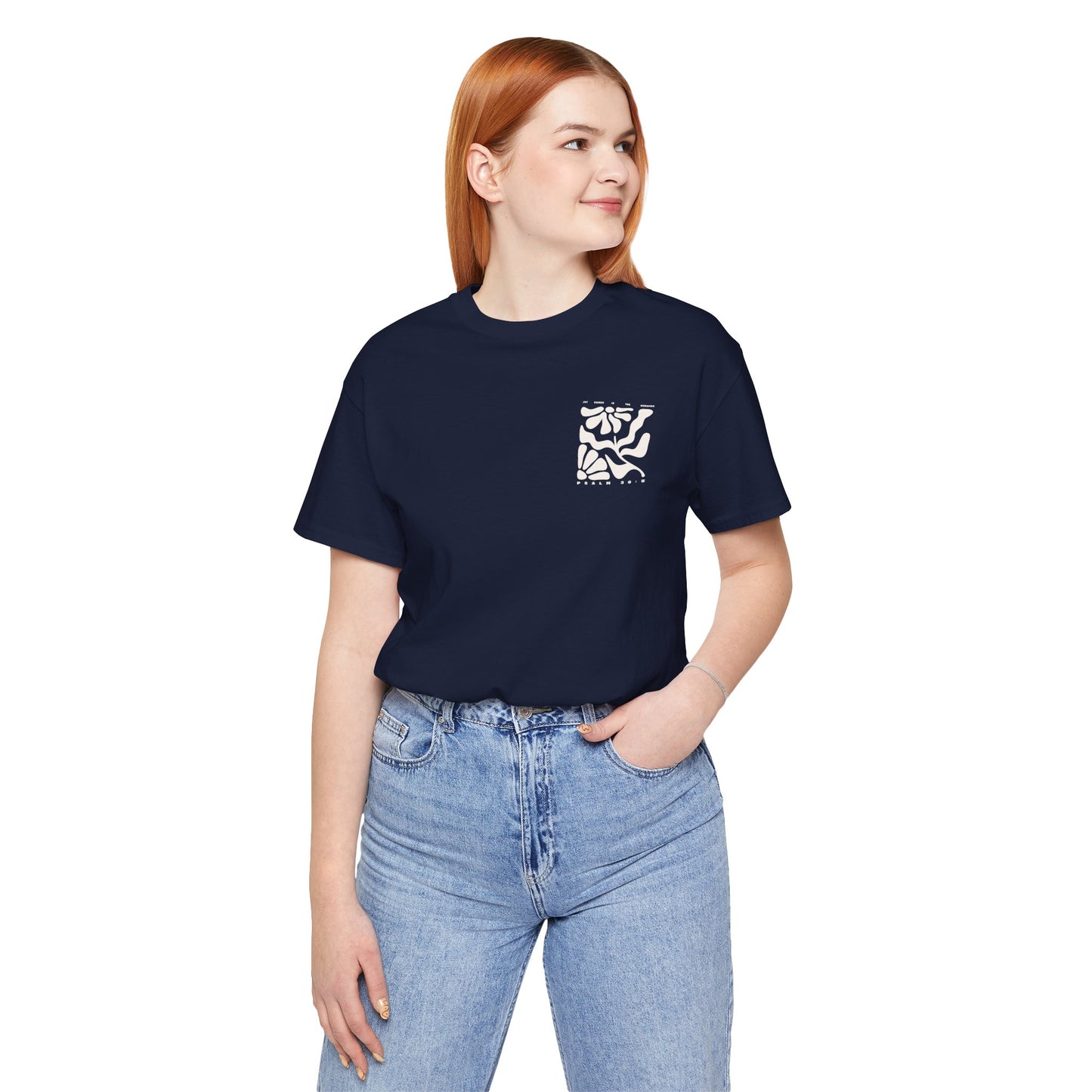 Joy Comes In The Morning | Crewneck Pocket Size & Back Print (Bella+Canvas)