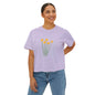 Hope | Boxy Tee with Muted Blue Stripe Detail (Comfort Colors)