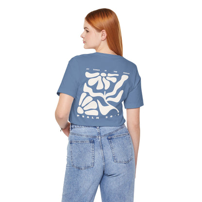 Joy Comes In The Morning | Crewneck Pocket Size & Back Print (Bella+Canvas)