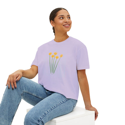 Hope | Boxy Tee with Muted Blue Stripe Detail (Comfort Colors)