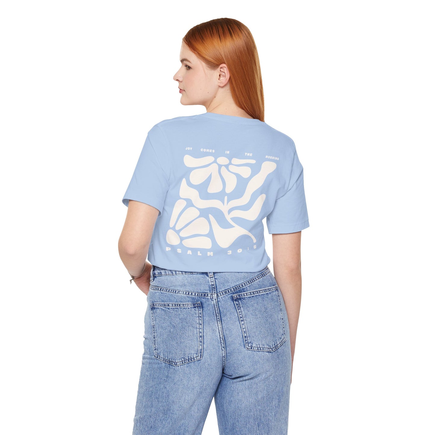 Joy Comes In The Morning | Crewneck Pocket Size & Back Print (Bella+Canvas)