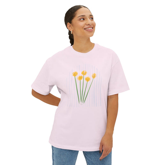 Hope | Unisex Oversized Boxy Tee with Muted Blue Stripe Detail (Bella+Canvas)