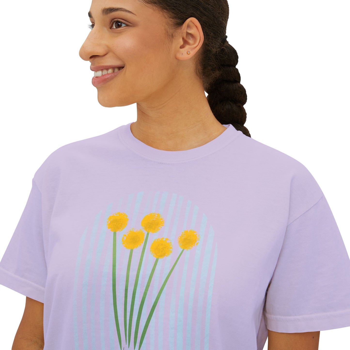 Hope | Boxy Tee with Muted Blue Stripe Detail (Comfort Colors)