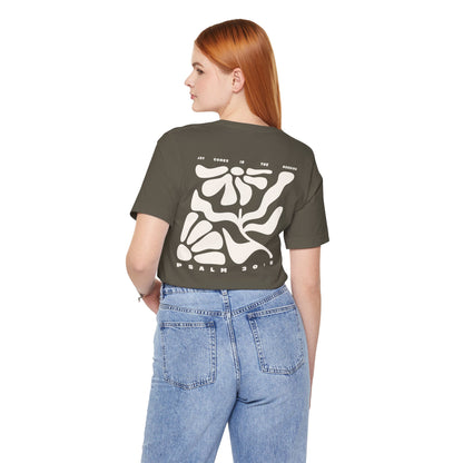 Joy Comes In The Morning | Crewneck Pocket Size & Back Print (Bella+Canvas)