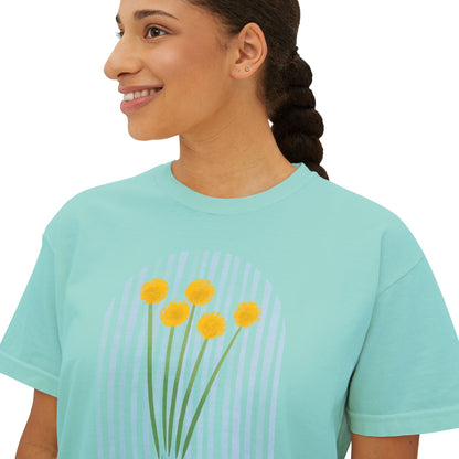 Hope | Boxy Tee with Muted Blue Stripe Detail (Comfort Colors)