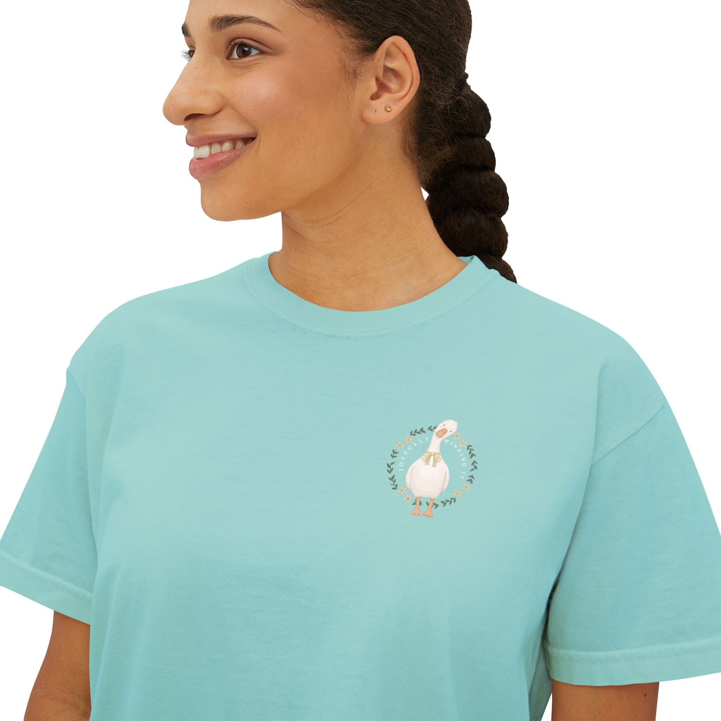 Joyfully Winging It | Boxy Tee Pocket Size Print (Comfort Colors)